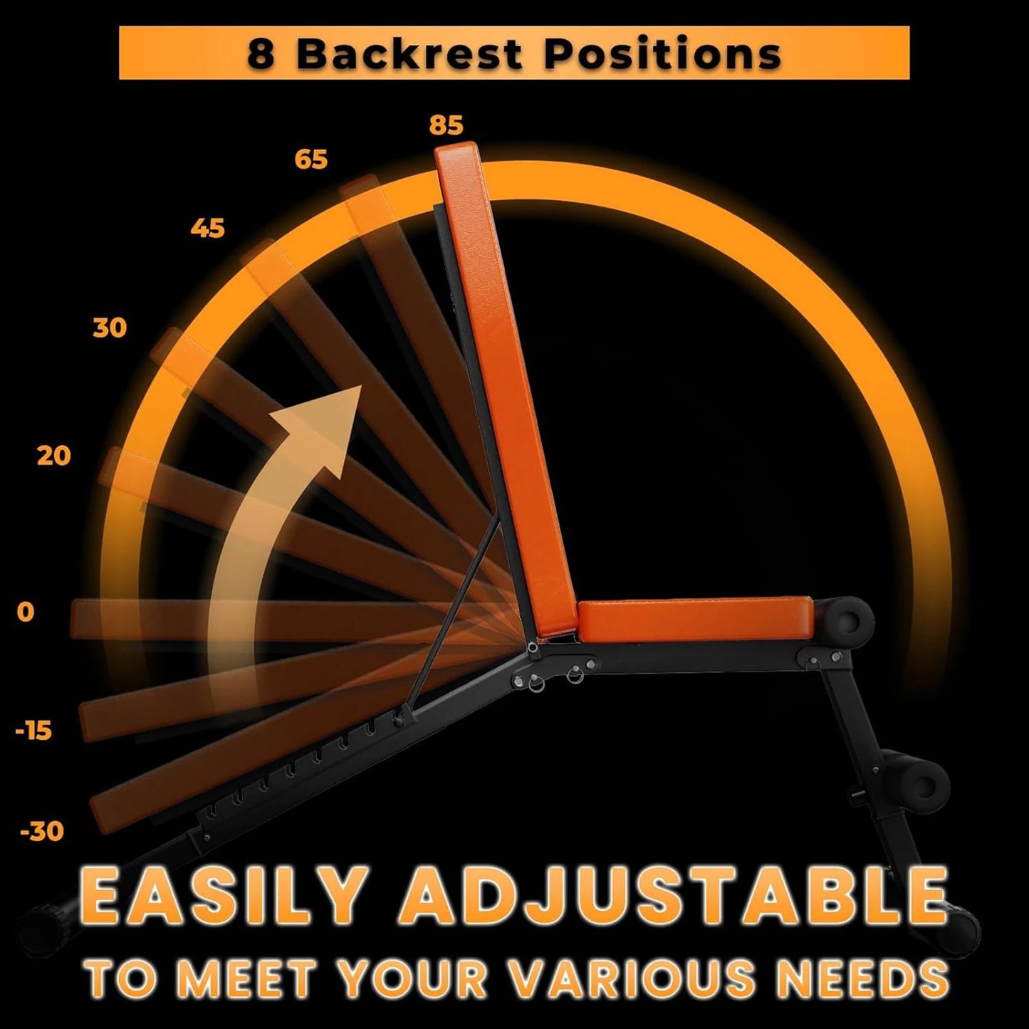 Weight Bench Foldable Adjustable Multifunctional Training Bench Incline Bench for Full Body Workout Max 300 Kg with Pull Cord